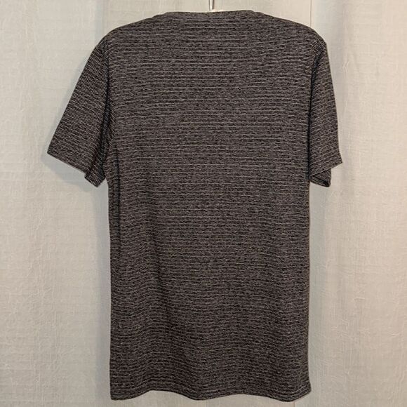Goodfellow S Gray Heathered Striped Crewneck Standard Fit Short Sleeve Tee - Picture 2 of 9